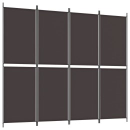 Parawan 4-panelowy, brązowy, 200x220 cm, tkanina