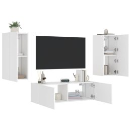 3-cz. zestaw mebli TV z oświetleniem LED, biały