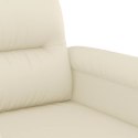 Fotel, kremowy, 60 cm, obity sztuczną skórą
