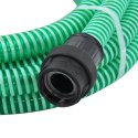 Wąż ssący z mosiężnymi złączami, zielony, 1" 7 m, PVC