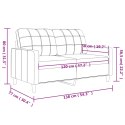 Sofa 2-osobowa, jasnoszara, 120 cm, tapicerowana tkaniną