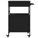 Wózek kuchenny, czarny, 56x43x89,5 cm, materiał drewnopochodny