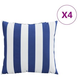 Poduszki ozdobne, 4 szt., biało-niebieskie paski, 50x50 cm