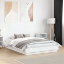 Rama łóżka z oświetleniem LED, biała, 140x190 cm