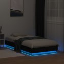 Rama łóżka z oświetleniem LED, czarna, 90x190 cm