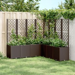 Donica ogrodowa z kratką, brązowa, 160x160x140 cm, PP