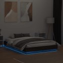 Rama łóżka z oświetleniem LED, brązowy dąb, 140x190 cm