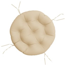Okrągła poduszka, beżowa, Ø 60 x11 cm, tkanina Oxford