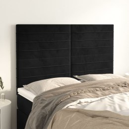 Zagłówki do łóżka, 4 szt., czarne, 72x5x78/88 cm, aksamit
