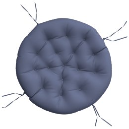 Okrągła poduszka, granatowa, Ø 100x11 cm, tkanina Oxford