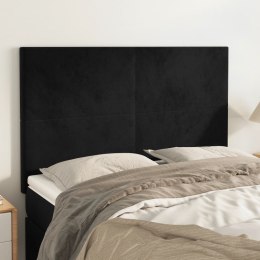 Zagłówki do łóżka, 4 szt., czarne, 72x5x78/88 cm, aksamit