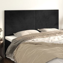 Zagłówki do łóżka, 4 szt., czarne, 90x5x78/88 cm, aksamit