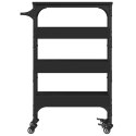Wózek kuchenny, czarny, 53x20x76 cm, materiał drewnopochodny