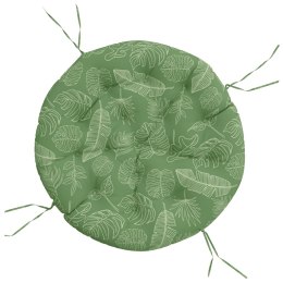 Okrągła poduszka, wzór w liście, Ø 100 x 11 cm, tkanina Oxford