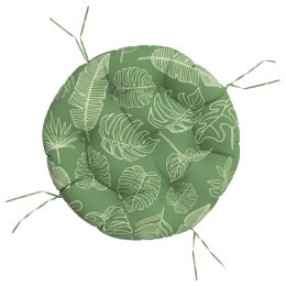 Okrągła poduszka, wzór w liście, Ø 60 x 11 cm, tkanina Oxford