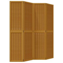 VidaXL Parawan pokojowy, 4-panelowy, brązowy, lite drewno paulowni