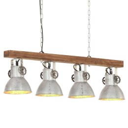 VidaXL Industrialna lampa sufitowa, srebrna, E27, drewno mango