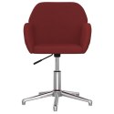 VidaXL Obrotowe krzesło biurowe, winna czerwień, obite tkaniną