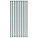 VidaXL Słupki ogrodzeniowe, 10 szt., 1 m, metalowe, zielone