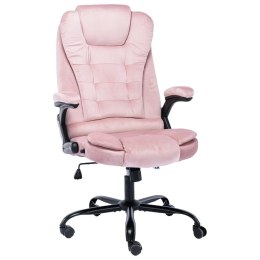 VidaXL Krzesło biurowe, różowe, tapicerowane aksamitem