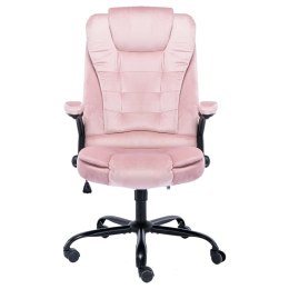 VidaXL Krzesło biurowe, różowe, tapicerowane aksamitem