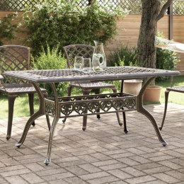 VidaXL Stół ogrodowy, brąz, 150x90x72 cm, odlewane aluminium