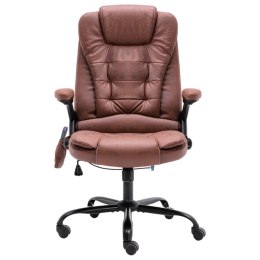 VidaXL Masujące krzesło biurowe, jasnobrązowe, sztuczna skóra zamszowa