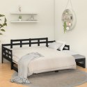 Łóżko rozsuwane, czarne, lite drewno sosnowe, 2x(90x190) cm