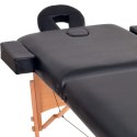 Składany stół do masażu o grubości 10 cm, 2-strefowy, czarny