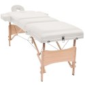 Składany stół do masażu o grubości 10 cm, 3-strefowy, biały