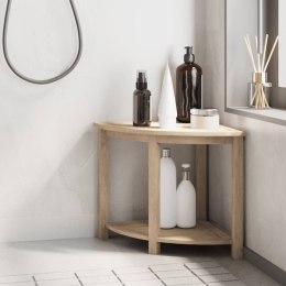 Narożna ławka łazienkowa, 50x40x45 cm, lite drewno tekowe