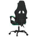 Obrotowy fotel gamingowy z podnóżkiem, czarno-zielony