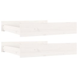 Szuflady pod łóżko, 2 szt., białe, lite drewno sosnowe