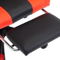 Fotel dla gracza, z podnóżkiem, czerwono-czarny, sztuczna skóra