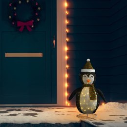 Dekoracja świąteczna, pingwin z LED, luksusowa tkanina, 60 cm