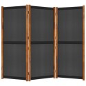 Parawan 3-panelowy, czarny, 210 x 180 cm