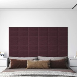 Panele ścienne, 12 szt., fioletowe, 30x15 cm, tkanina, 0,54 m²