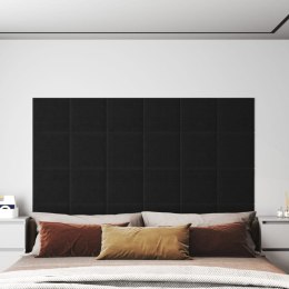 Panele ścienne, 12 szt., czarne, 30x30 cm, tkanina, 1,08 m²