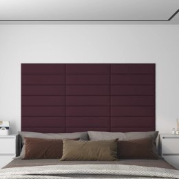 Panele ścienne, 12 szt., fioletowe, 60x15 cm, tkanina, 1,08 m²