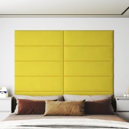 Panele ścienne, 12 szt, jasnożółte, 90x30 cm, tkanina, 3,24 m²