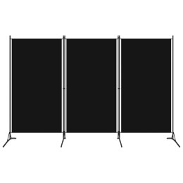 Parawan 3-panelowy, czarny, 260 x 180 cm