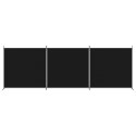 Parawan 3-panelowy, czarny, 525x180 cm, tkanina