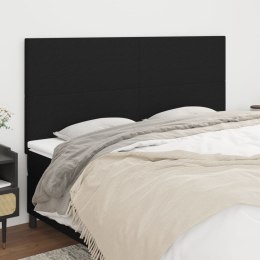 Zagłówki do łóżka, 4 szt., czarne, 90x5x78/88 cm, tkanina