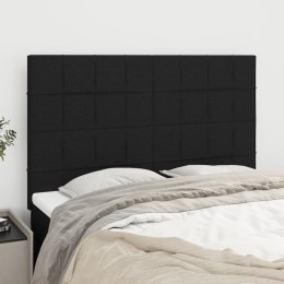 Zagłówki do łóżka, 4 szt., czarne, 72x5x78/88 cm, tkanina
