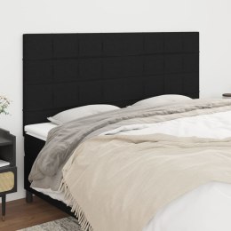 Zagłówki do łóżka, 4 szt., czarne, 90x5x78/88 cm, tkanina