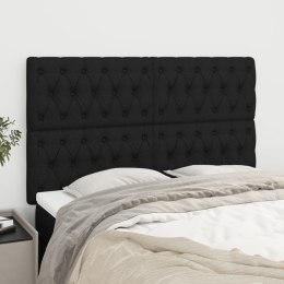 Zagłówki do łóżka, 4 szt., czarne, 72x7x78/88 cm, tkanina