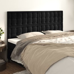 Zagłówki do łóżka, 4 szt., czarny, 100x5x78/88 cm, aksamitny