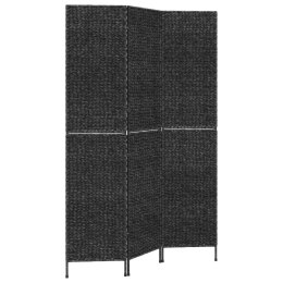 Parawan pokojowy, 3-panelowy, czarny, 122x180 cm, hiacynt wodny
