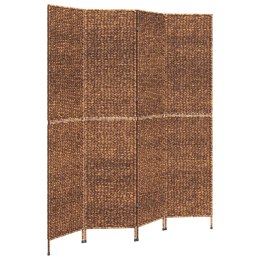 Parawan pokojowy 4-panelowy, brązowy, 163x180 cm, hiacynt wodny