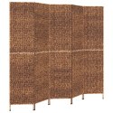 Parawan pokojowy 5-panelowy, brązowy, 205x180 cm, hiacynt wodny